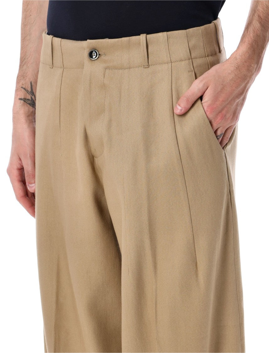 Nine In The Morning Damiano Pleated Brown Trousers