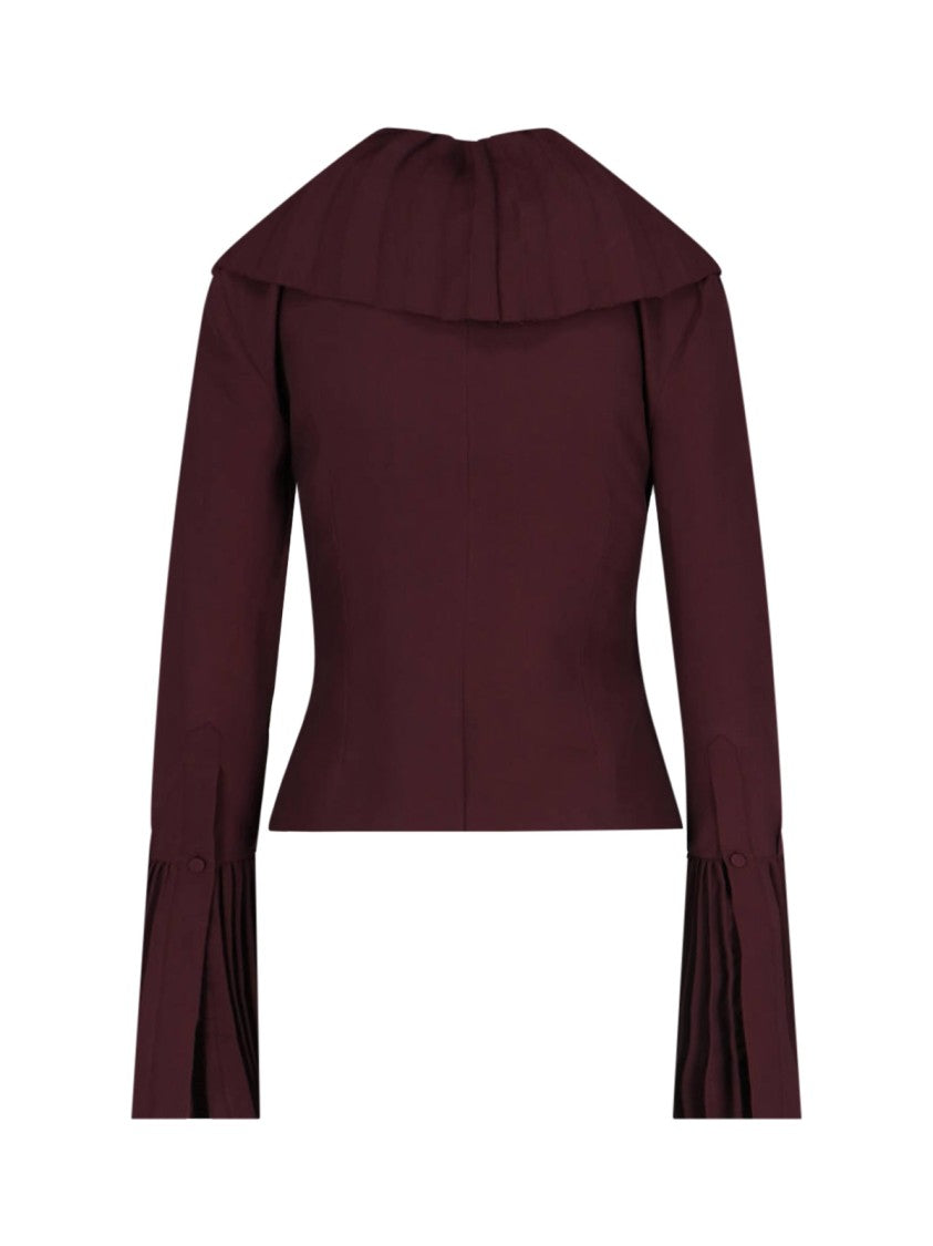 Alexander Mcqueen Pleated Blouse – Bordeaux