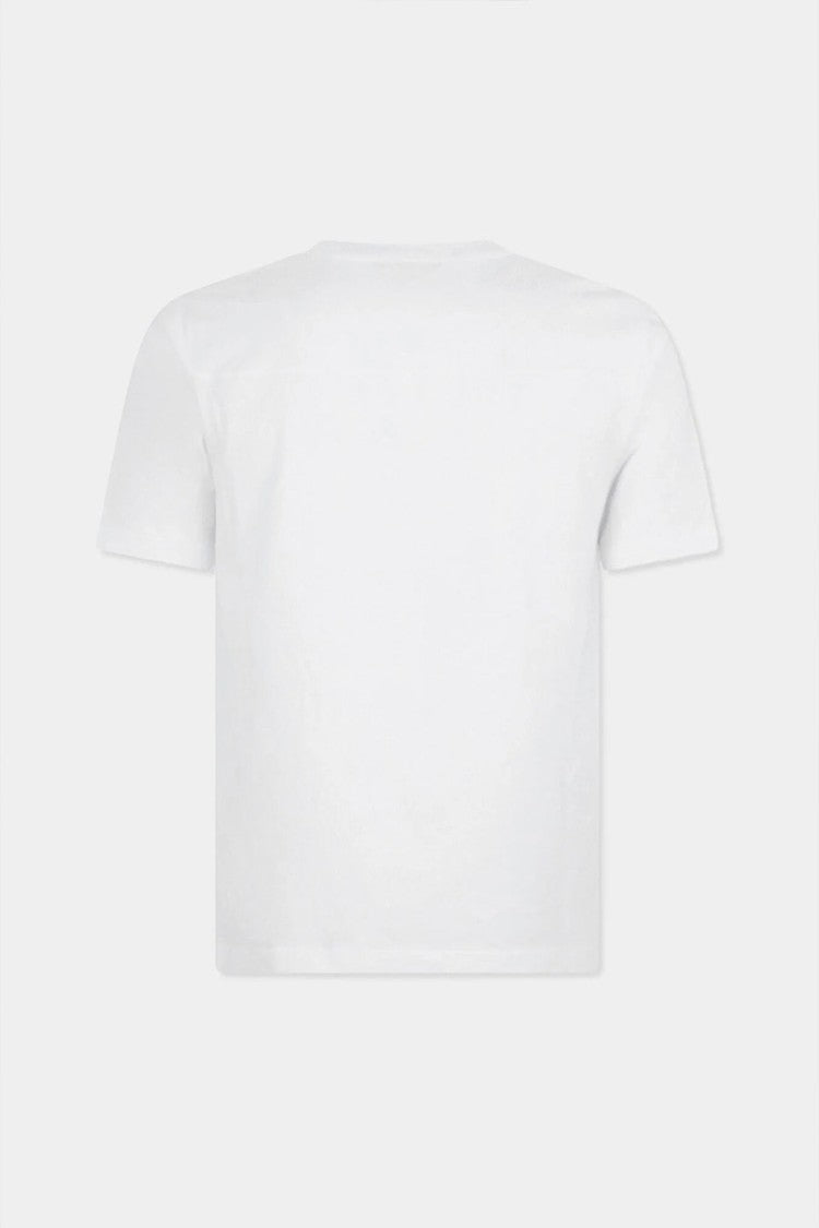 Dsquared2 White Burgundy Logo Printed Cotton T-Shirt