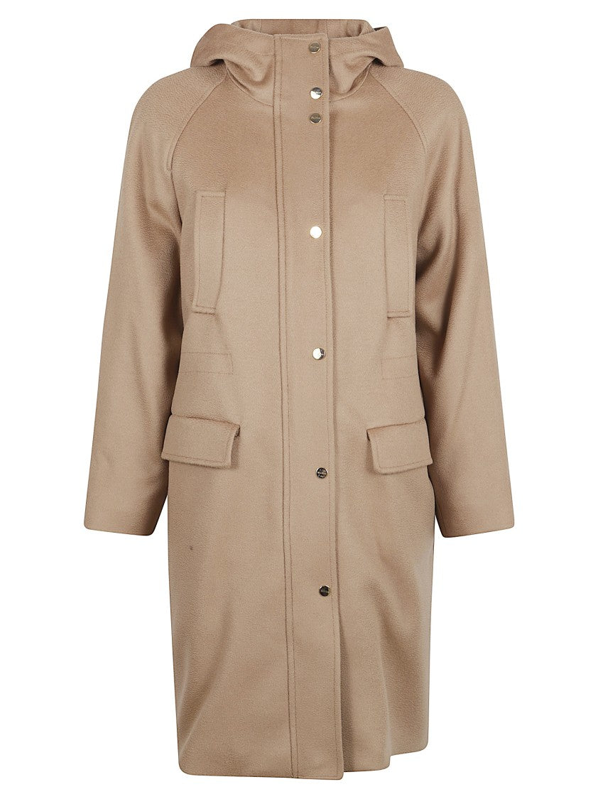 Max Mara Relaxed Fit Brown Coat With Hood