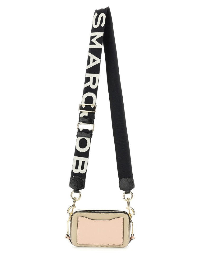 Marc Jacobs Beige And Pink Colorblock Snapshot Crossbody Bag