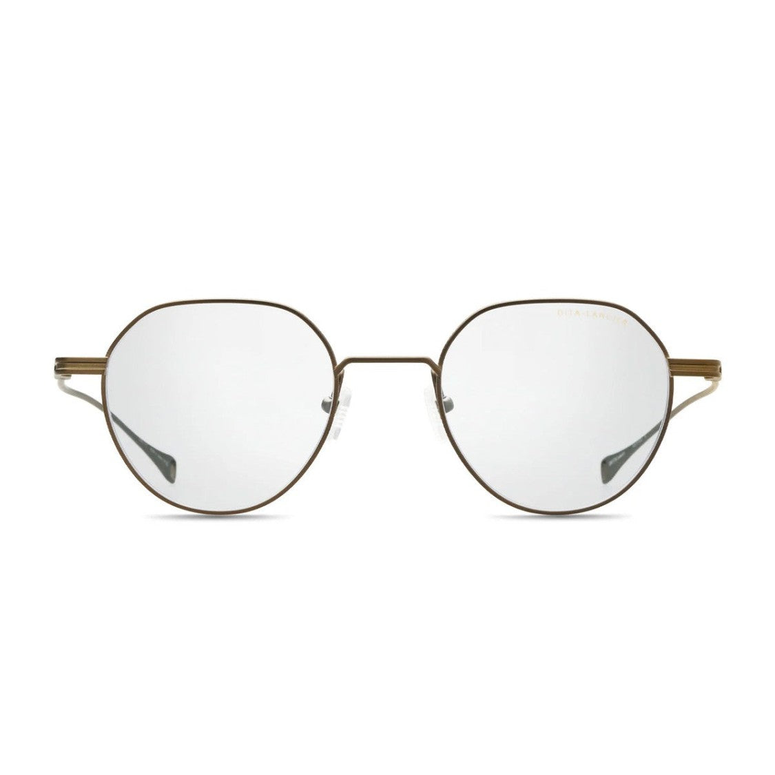 Dita Lancier Brown Lsa 117 Titanium Geometric Eyeglasses