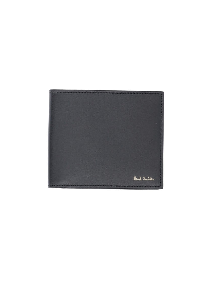 Paul Smith Black Signature Stripe Leather Bi-Fold Wallet