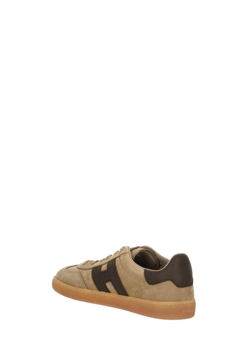 Hogan Brown Suede Leather Sneakers With Iconic H Emblem