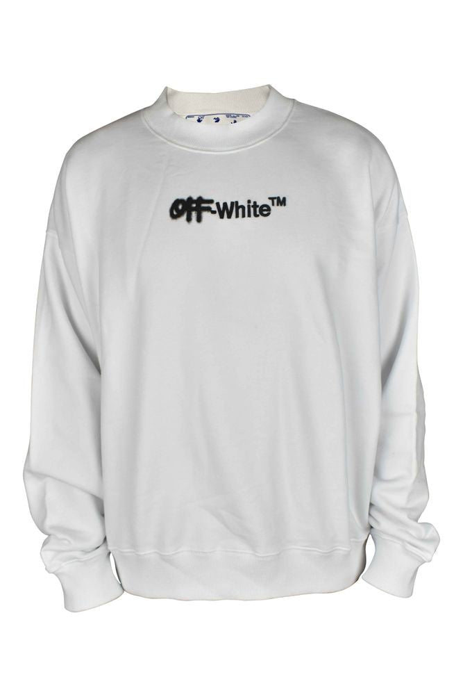 Off-White Slim Fit White Sweatshirt With Iconic Logo Design