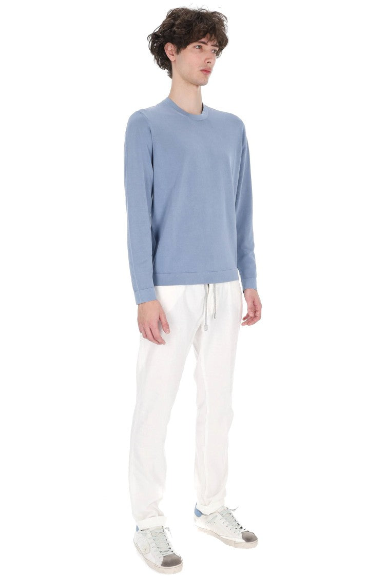 Drumohr Aviation Blue Long-Sleeve Frosted T-Shirt