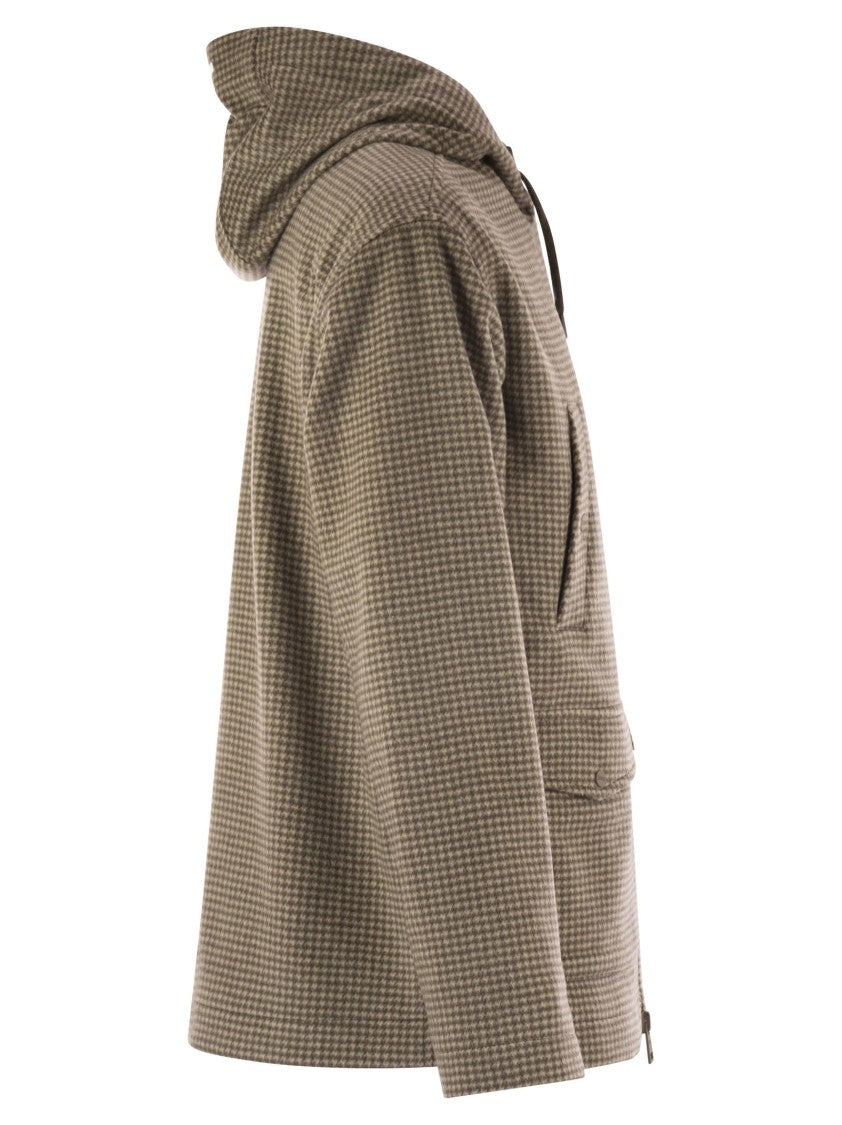 Herno Field Jacket Resort In Cashmere Pied De Poule