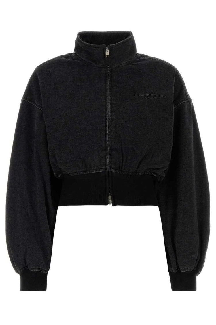 Alexander Wang Funnel Neck Jacket W/ Tall Rib