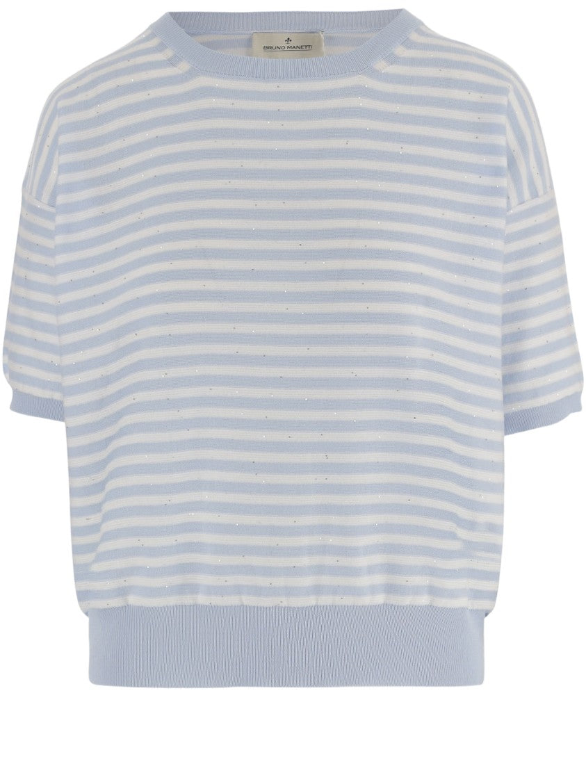 Bruno Manetti Striped Cotton Sweater