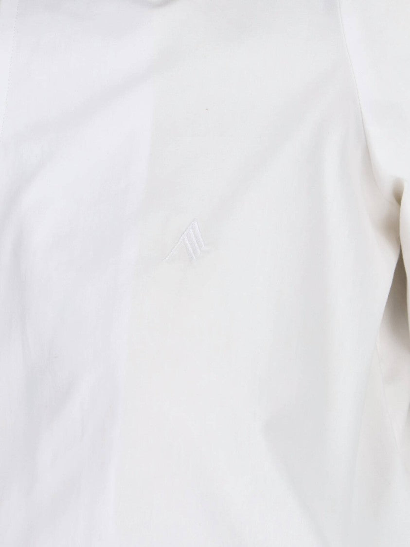 The Attico Draped Mini Shirt Dress – White