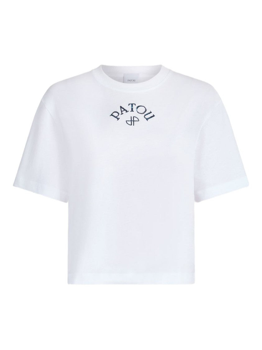 Patou Cropped White Cotton T-Shirt