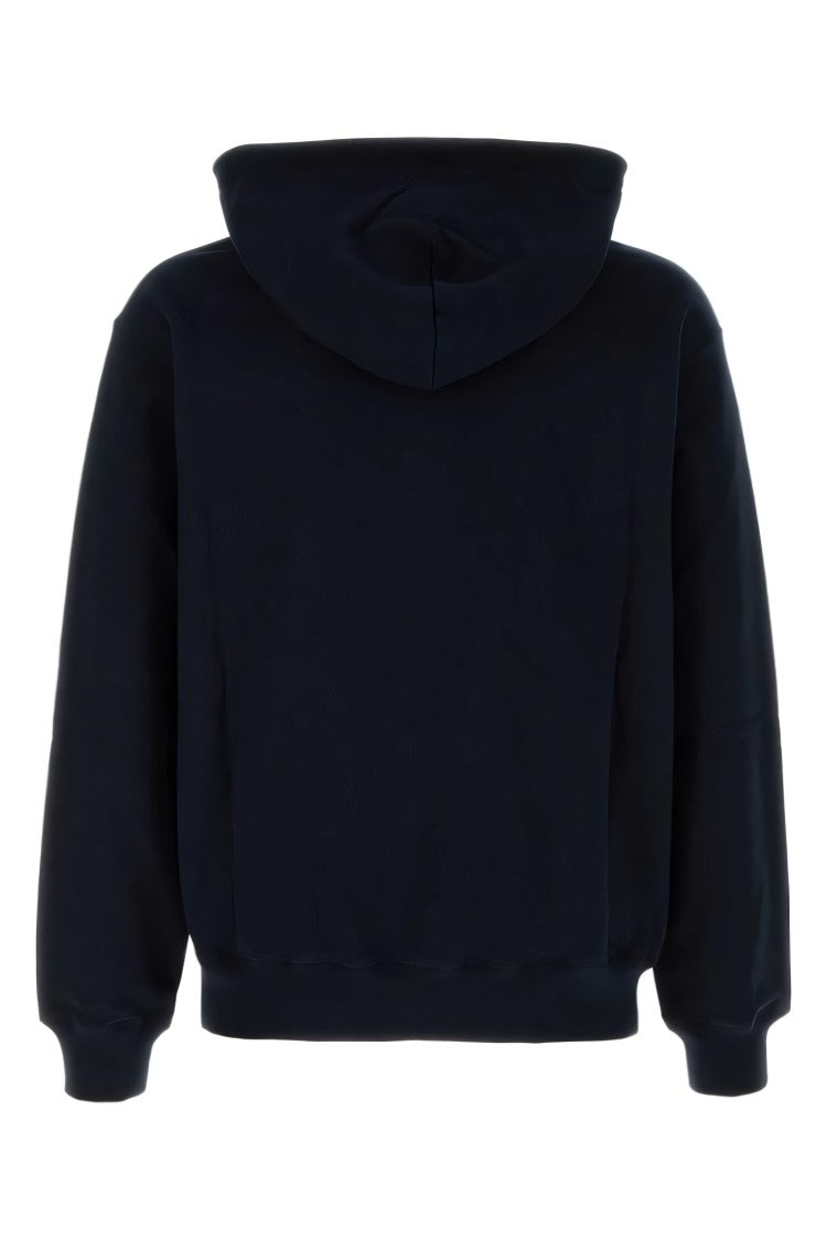 Gucci Blue Cotton Hoodie With Contrasting Logo