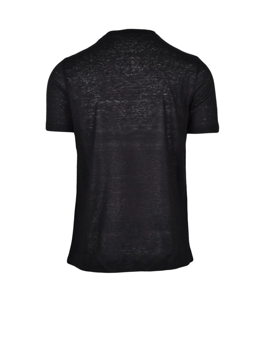 Cruciani Linen T-Shirt - Black