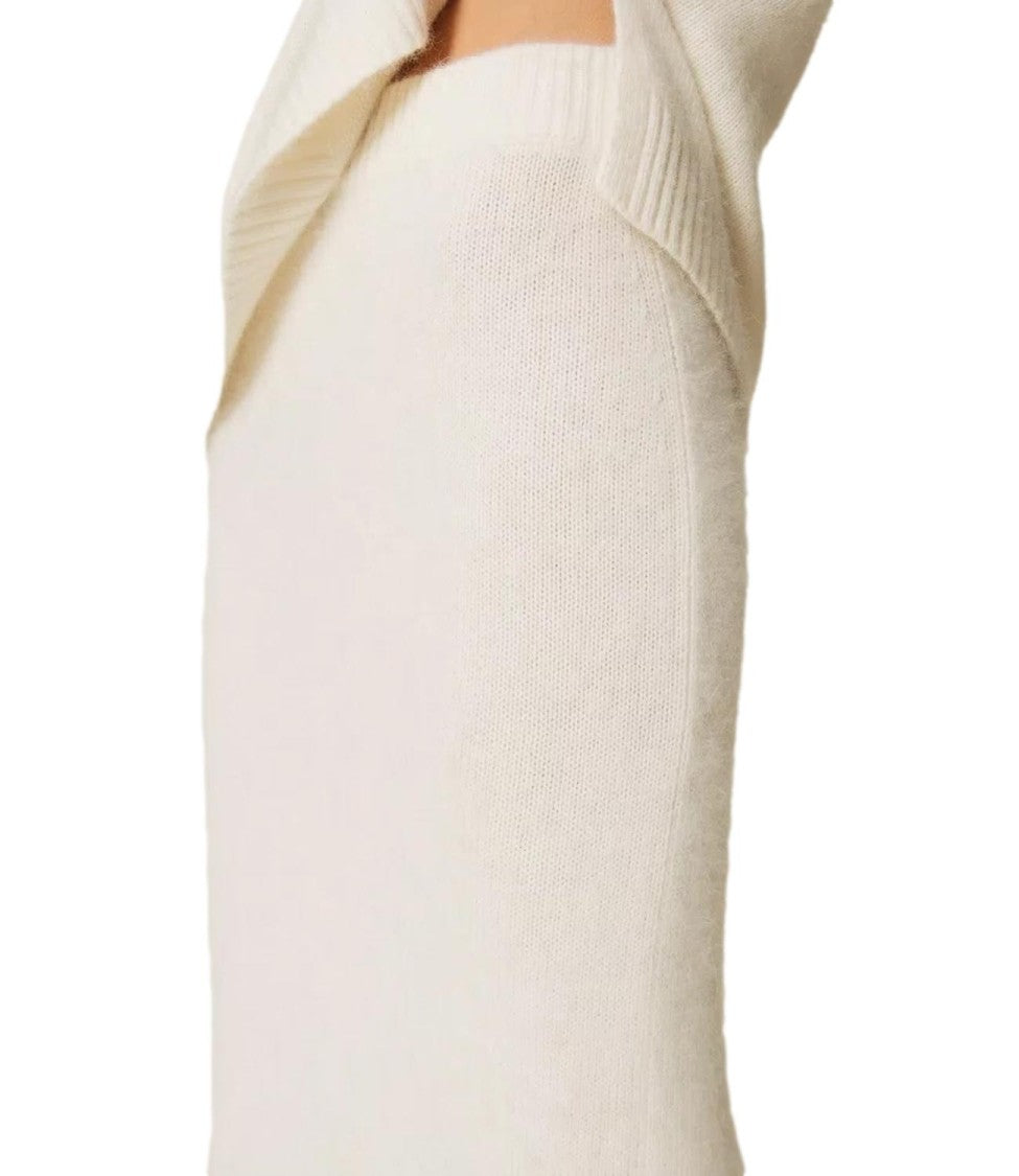 Twin-Set Mid-Length Knit Skirt With Subtle Slit