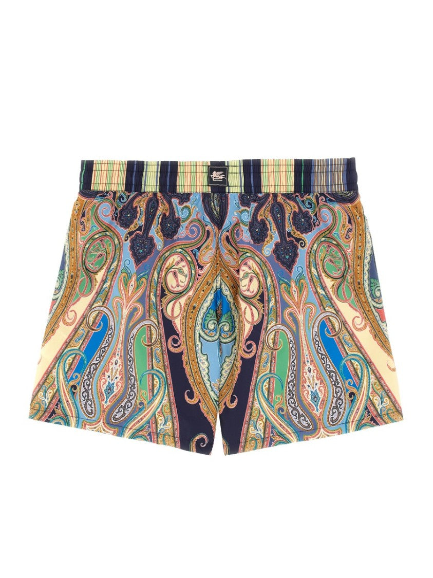 Etro Vibrant Paisley Pattern Boxer Swimsuit