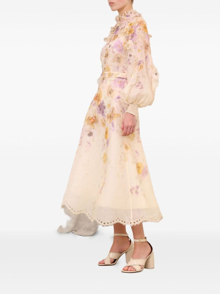 Zimmermann Memento Embroidered Midi Skirt