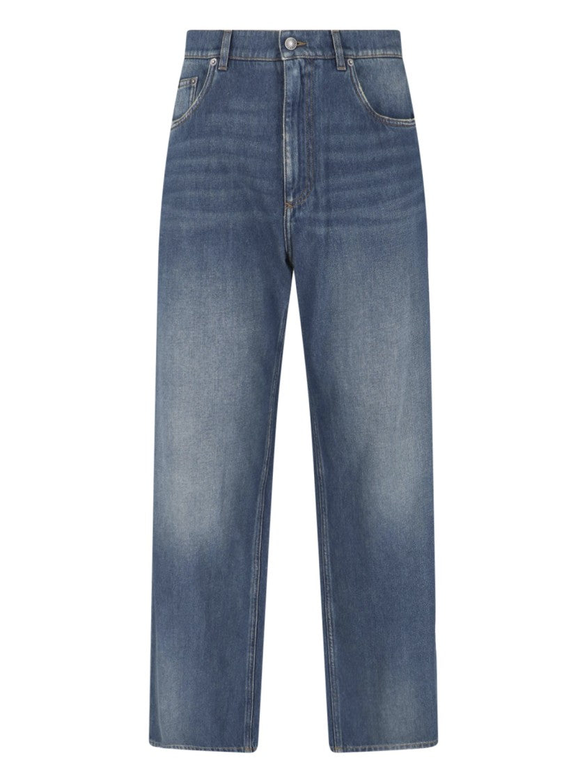 Dolce & Gabbana Blue Mid-Rise Straight-Leg Denim Jeans