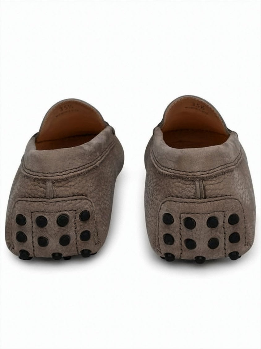 Tod's Sleek Brown Leather Loafers With Textured Finish