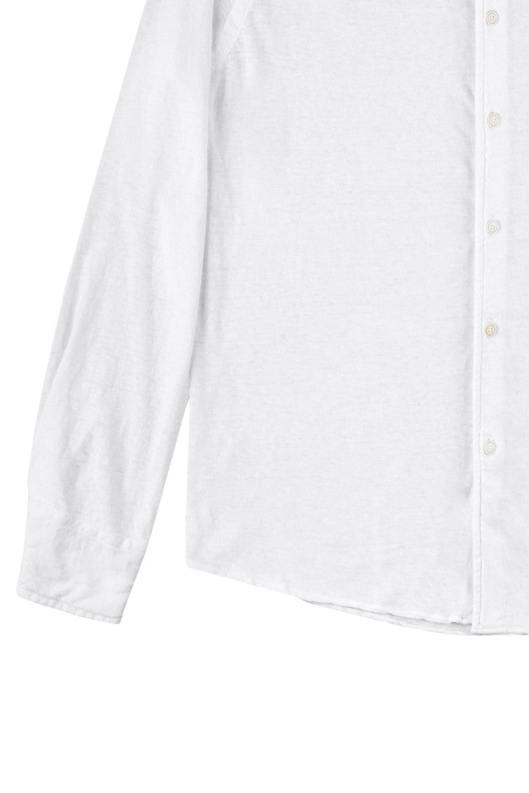 Original Vintage White Cotton Linen Button-Up Shirt