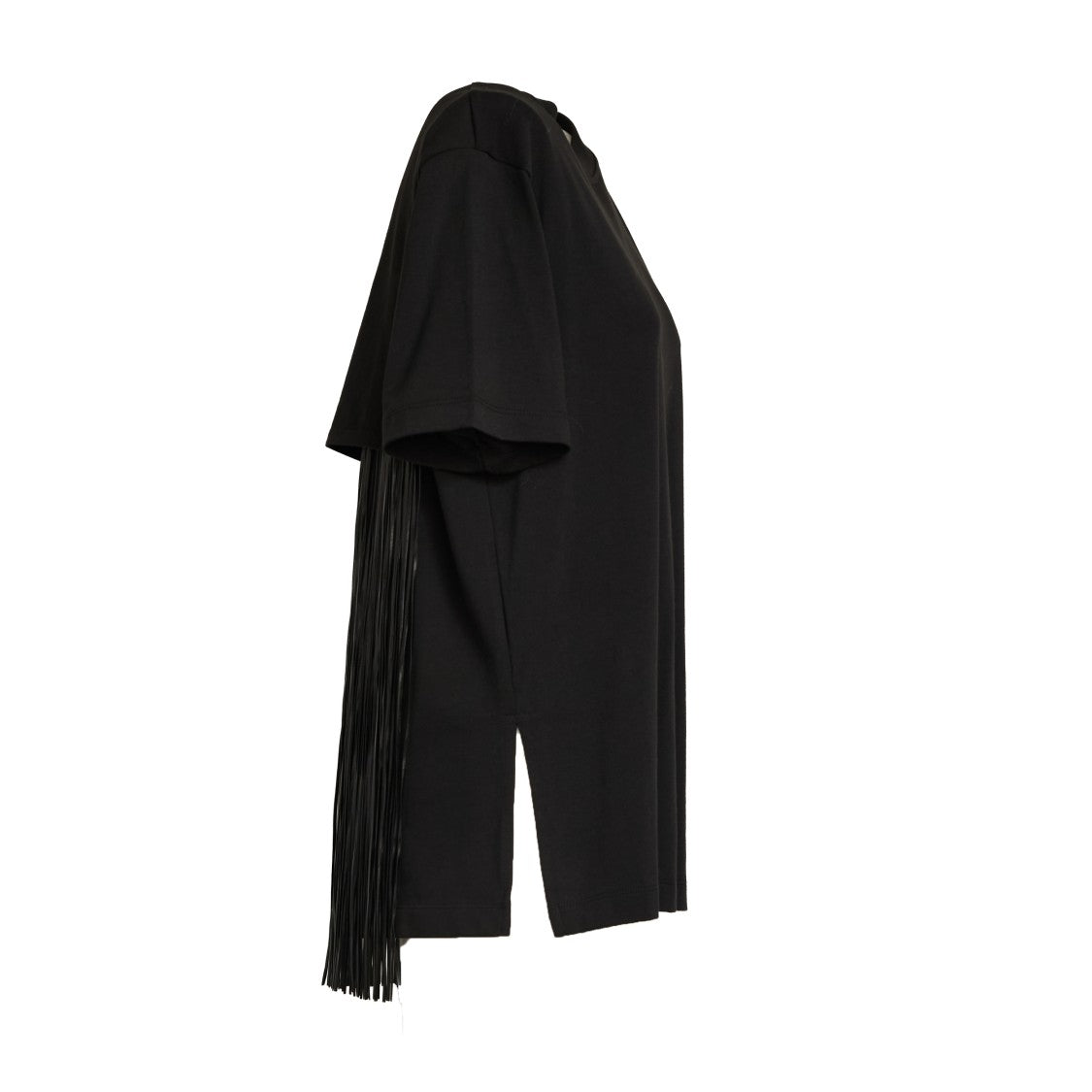 Sportmax Top Teatino Jersey T-Shirt With Textured Fringe Detail