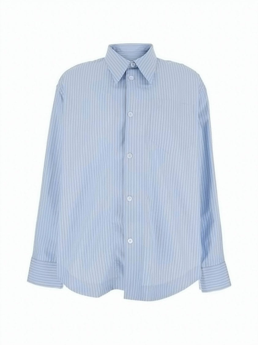 Ami Paris Relaxed Fit Cotton Shirt With Classic Collar