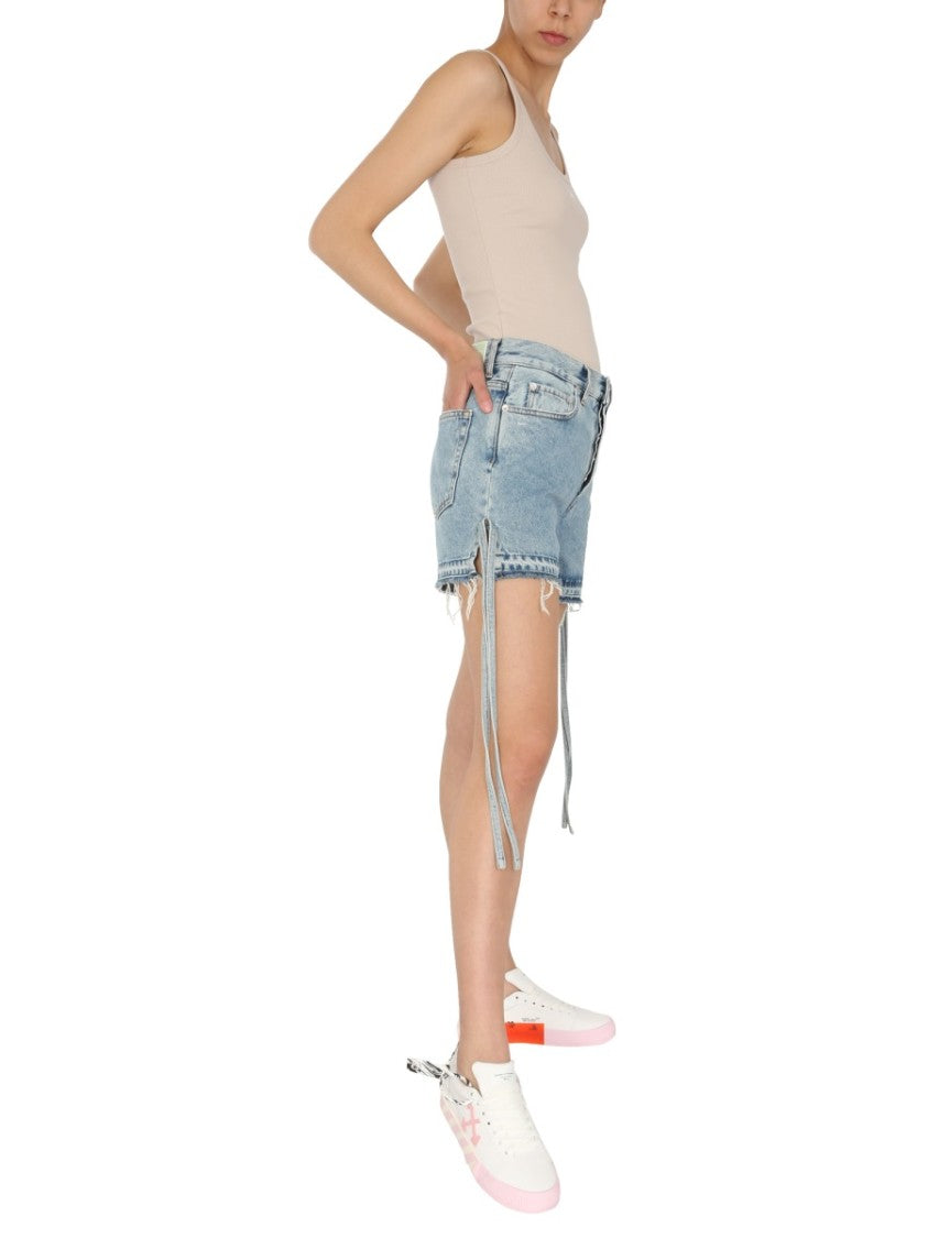 Off-White Light Blue Denim Shorts