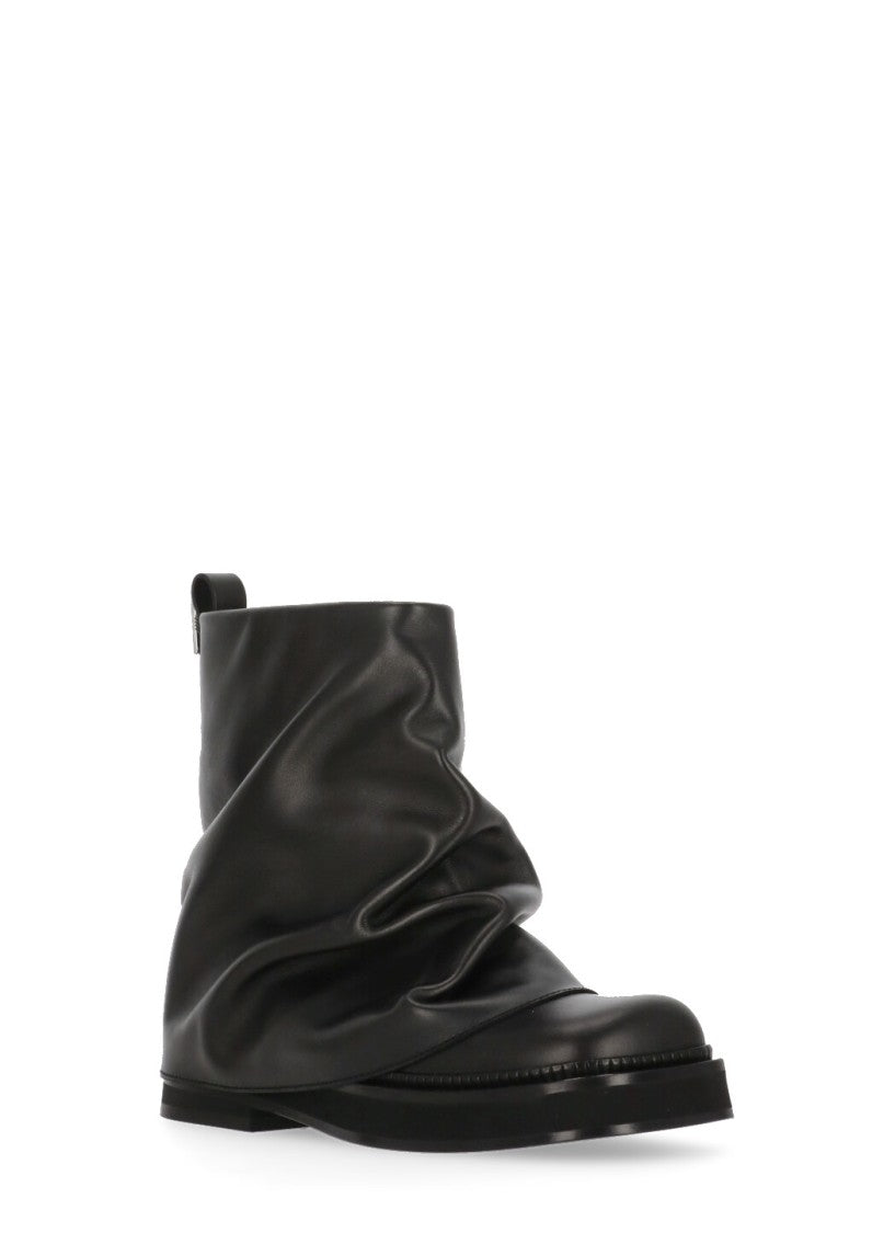 The Attico Black Leather Boots
