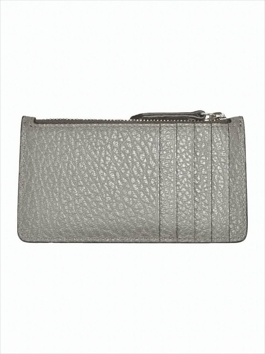 Maison Margiela Textured Calf Leather Wallet With Zippered Closure
