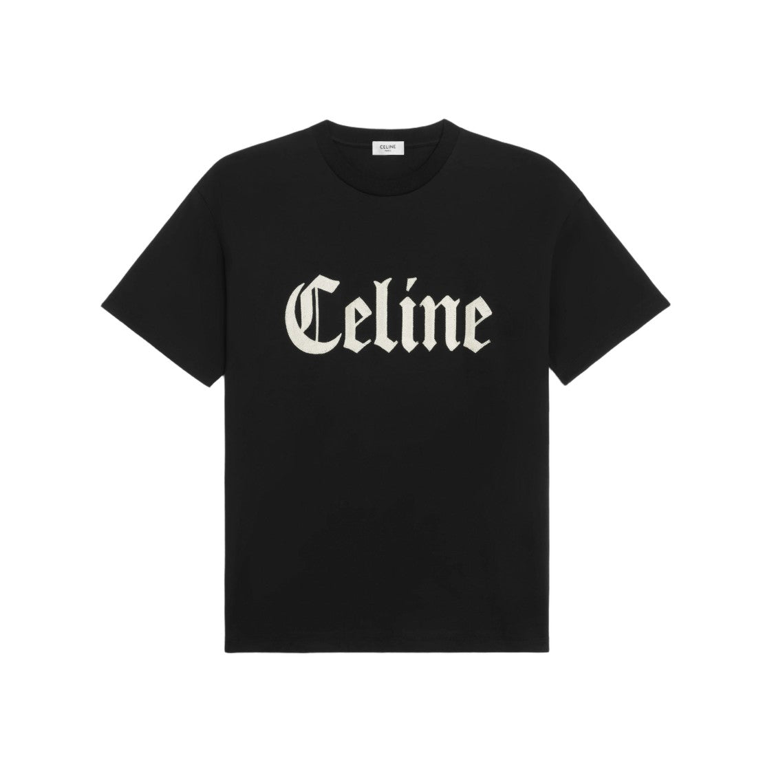Celine Black Gothic Logo Short-Sleeve T-Shirt