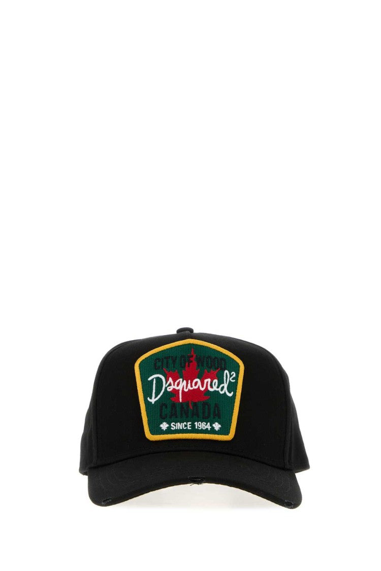 Dsquared2 Black Gabardine Baseball Cap