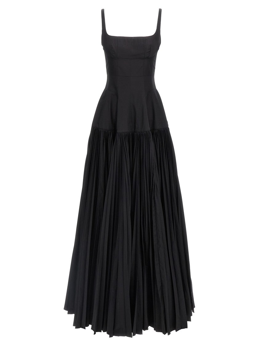 Giovanni Bedin Long Dress With Wide Pleated Skirt