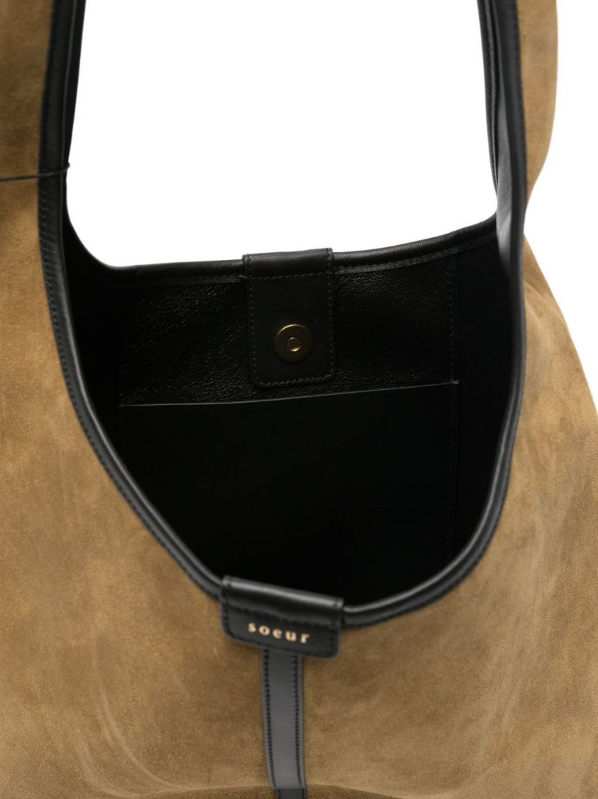 Soeur Brown Lamb Leather Shopper Bag