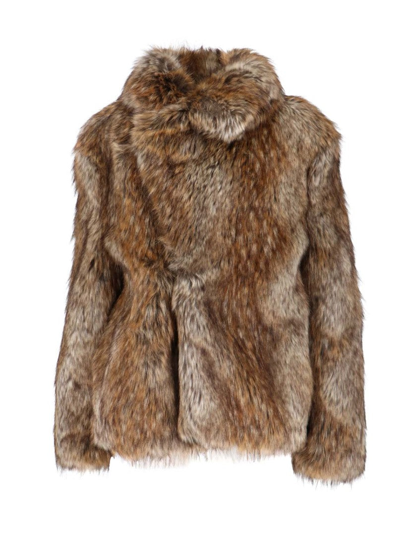 Mm6 By Maison Margiela Faux Fur Jacket – Brown