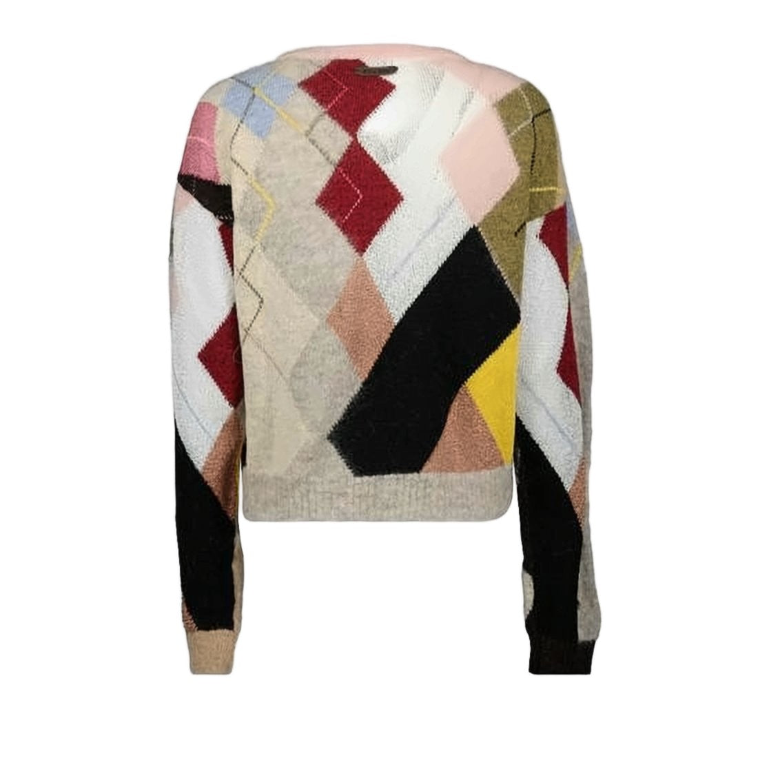 Moschino Oversized Argyle Knit Sweater