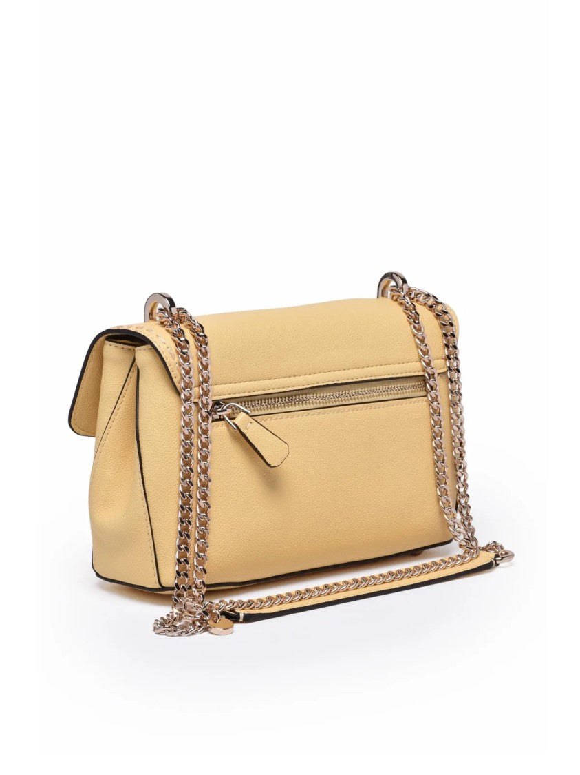 Guess Yellow Polyurethane Logo Crossbody Bag