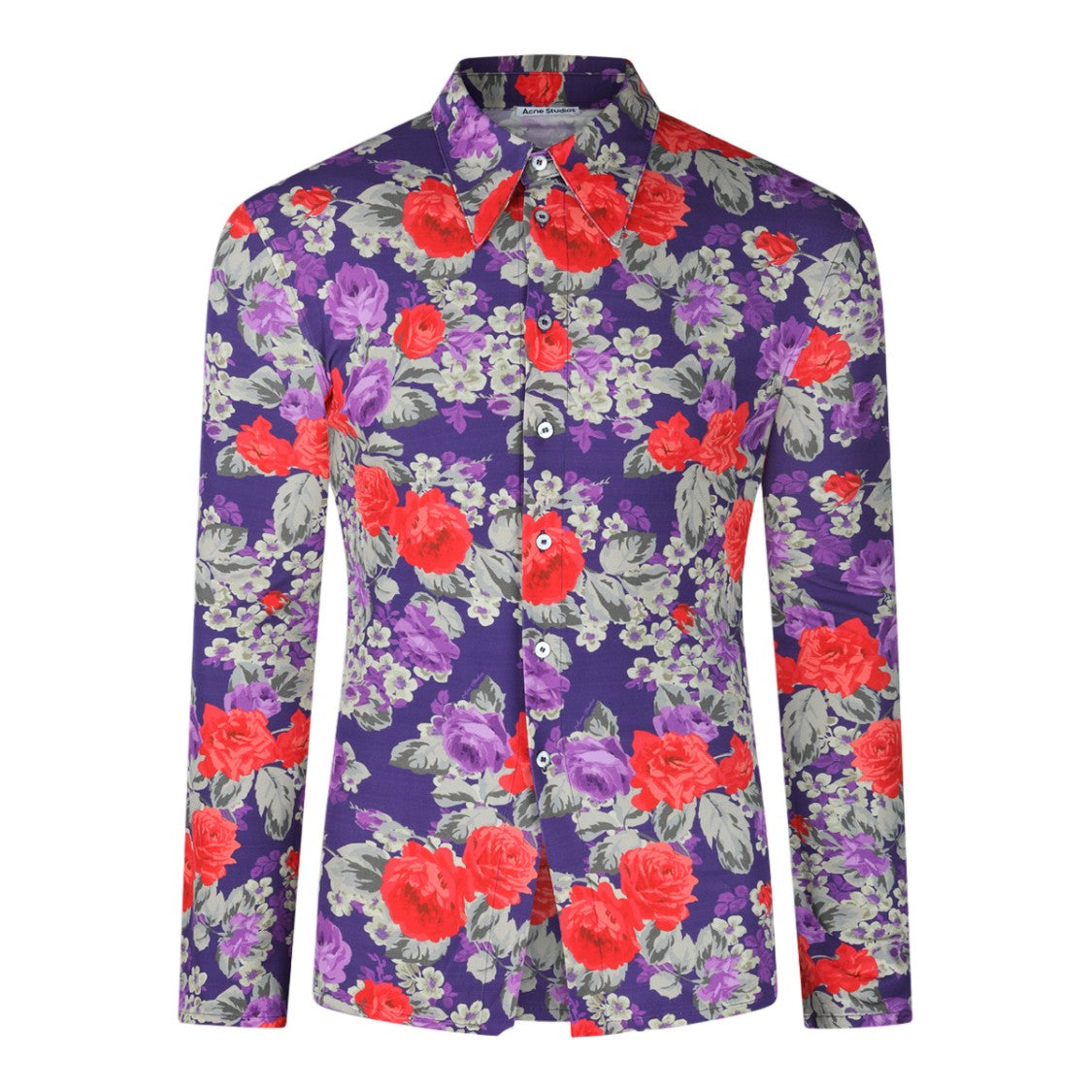 Acne Studios Floral Patterned Button-Down Long Sleeve Shirt