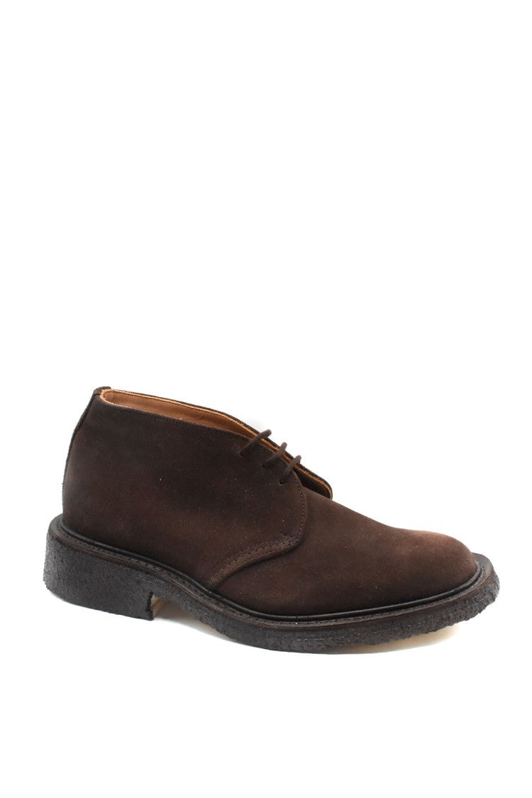 Tricker's Dark Brown Winston Three-Eyelet Suede Chukka Boots