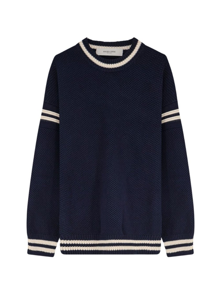 Golden Goose Textured Knit Sweater With Embroidered Detail