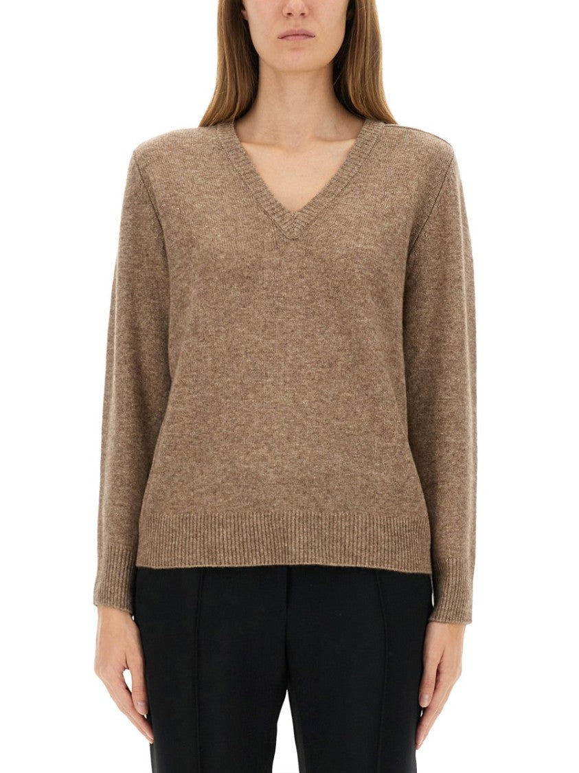 Aspesi Relaxed Fit Wool Blend Sweater With V-Neckline