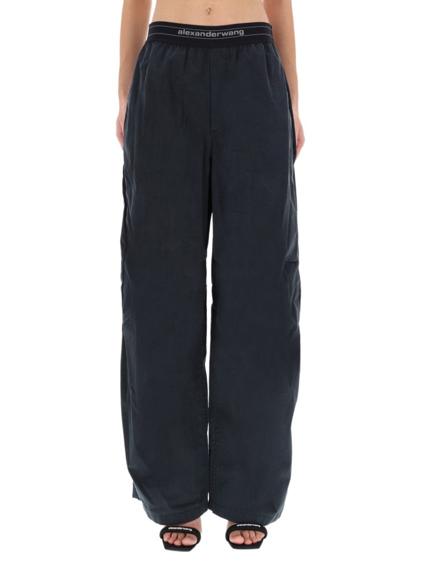 Alexander Wang Wide-Leg Trousers With Elastic Waistband And Subtle Branding