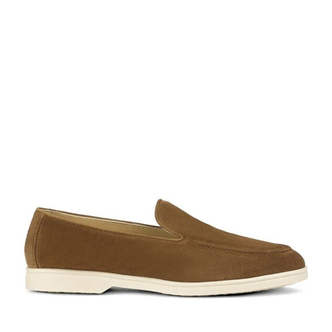 Doucal's Brown Suede-Like Texture Calf Leather Loafers