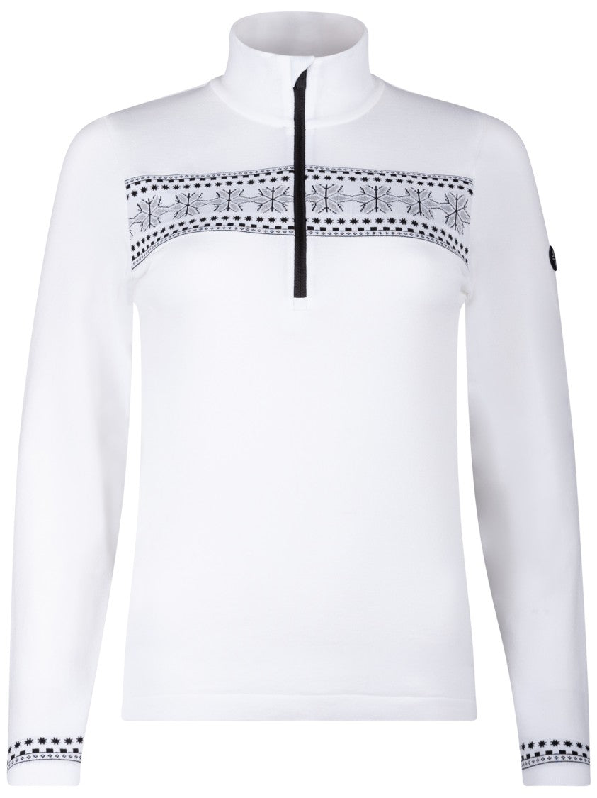 Newland High Collar Long-Sleeved Top With Geometric Accents