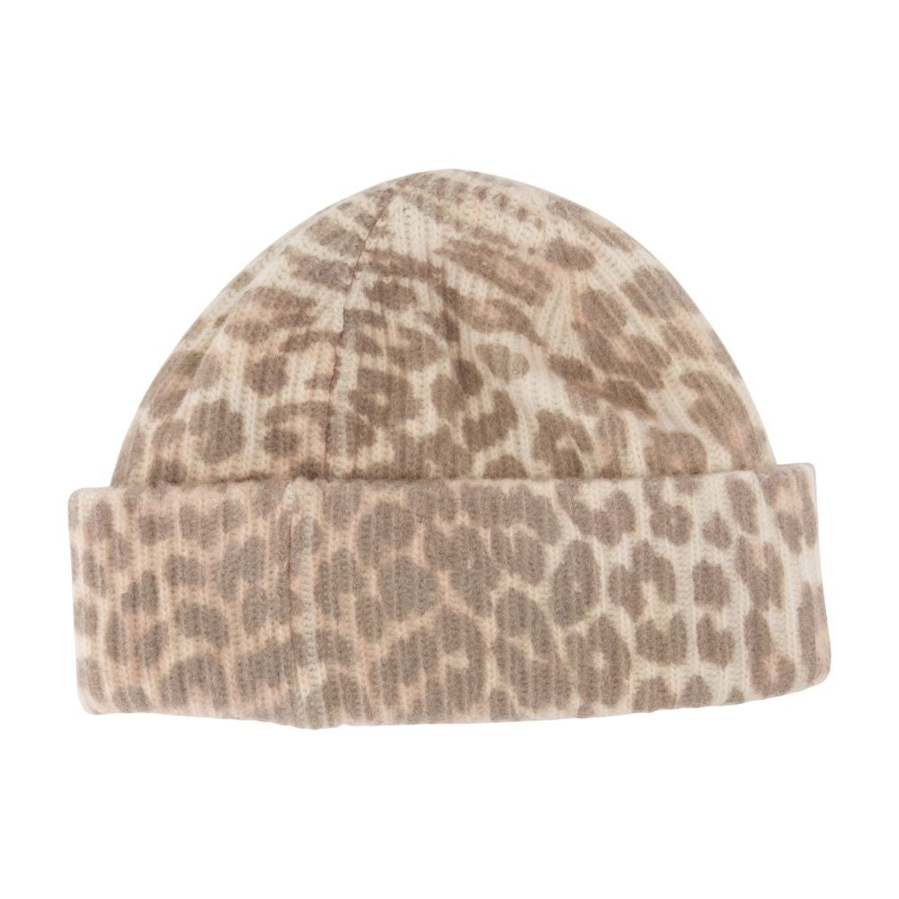 Ganni Graphic Leopard Beanie - Wool - Printed