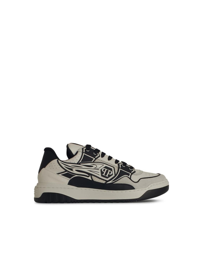 Philipp Plein 'Hexagon' White Leather Sneakers