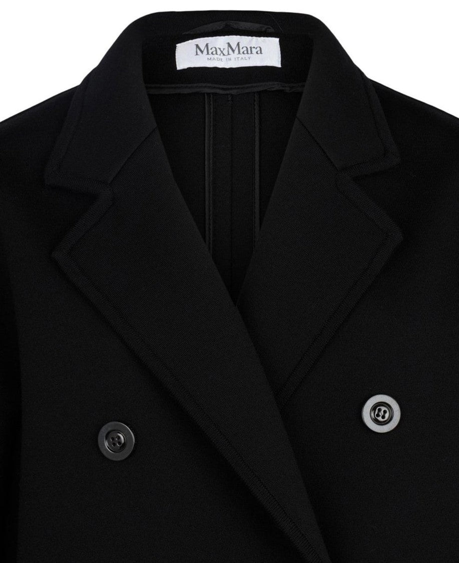 Max Mara Double-Breasted Black Wool Coat With Tailored Silhouette
