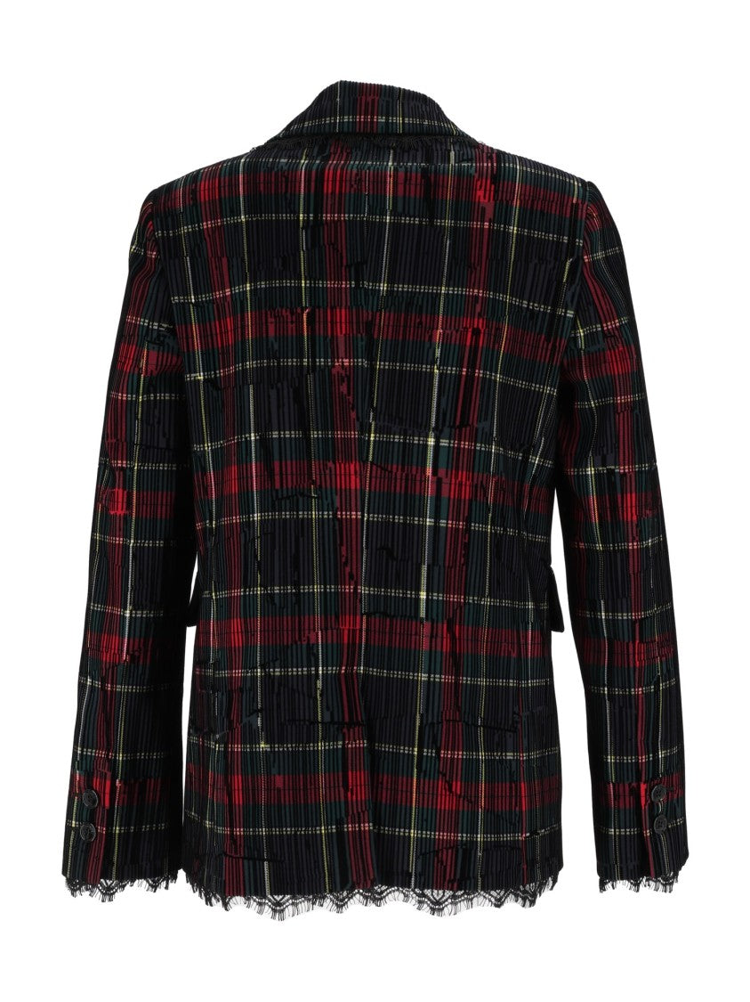 Shirt A Porter Tartan Brooch Double-Breasted Blazer