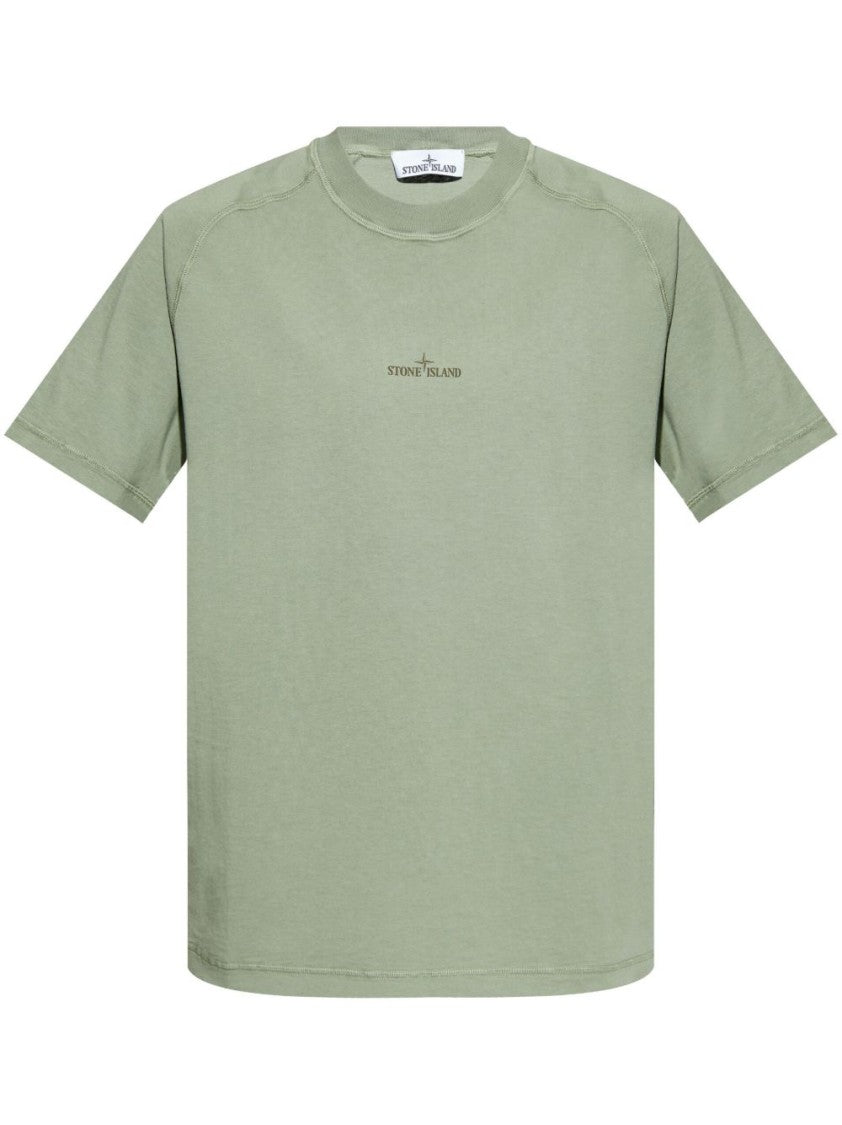 Stone Island Sage Green Organic Cotton T-Shirt