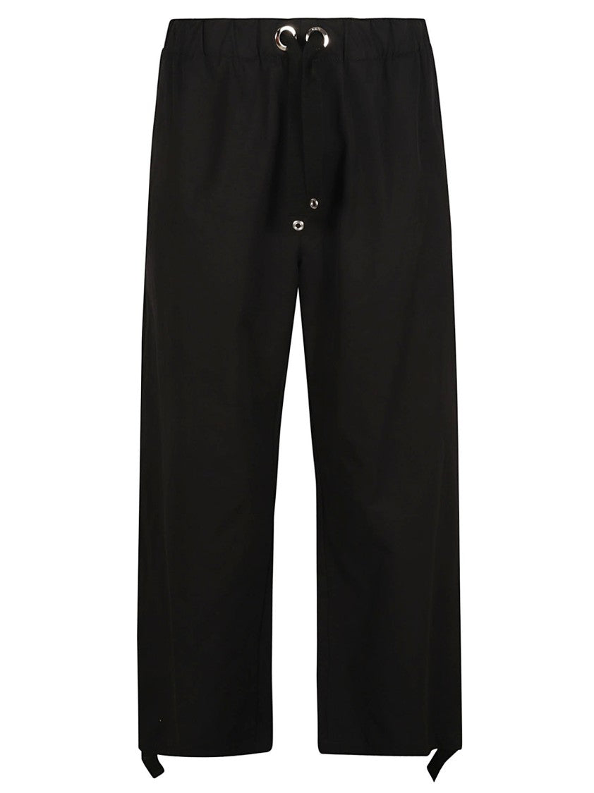 Versace Relaxed Fit Black Trousers With Drawstring Waist