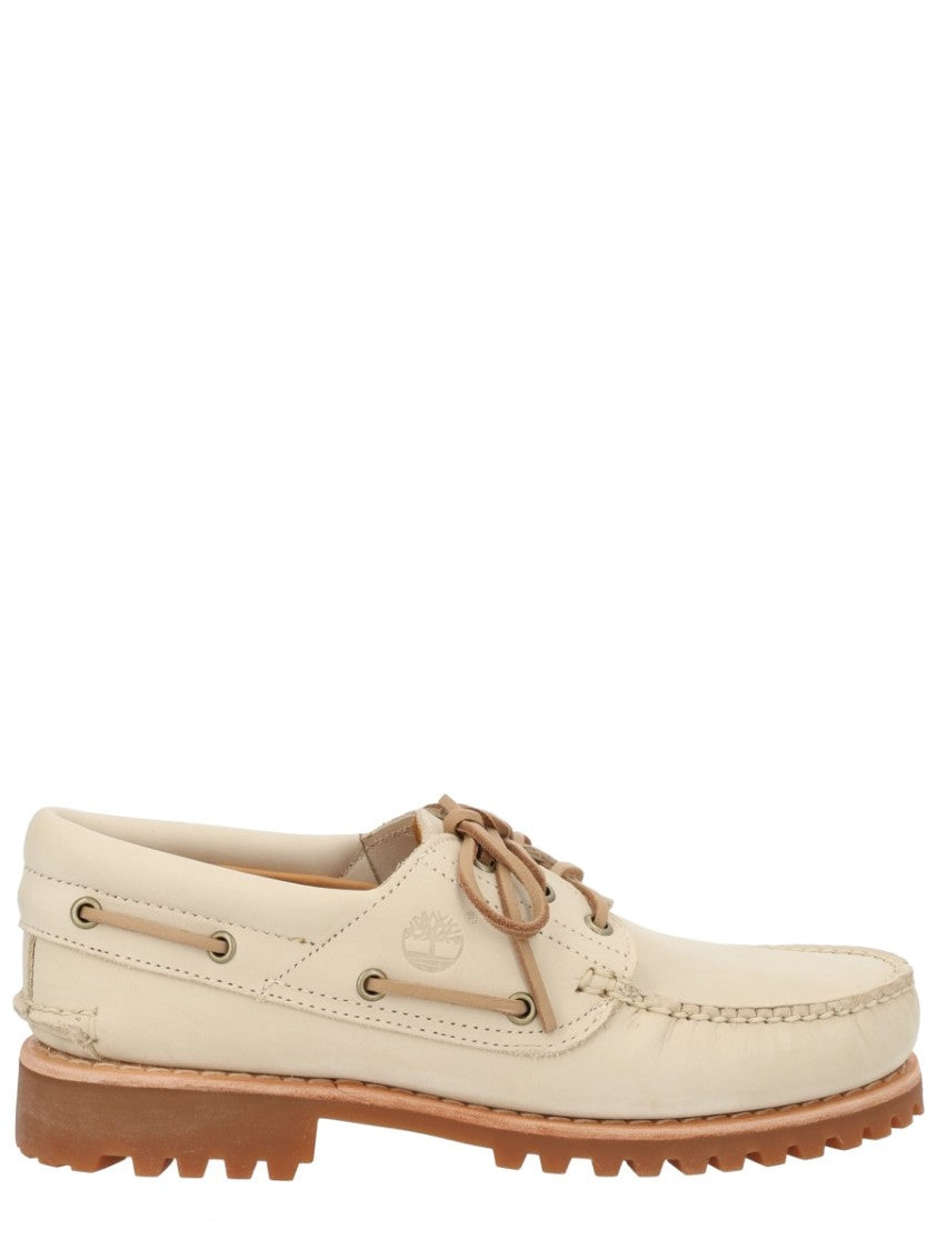 Timberland Light Beige Moc Toe Tread Boat Shoes