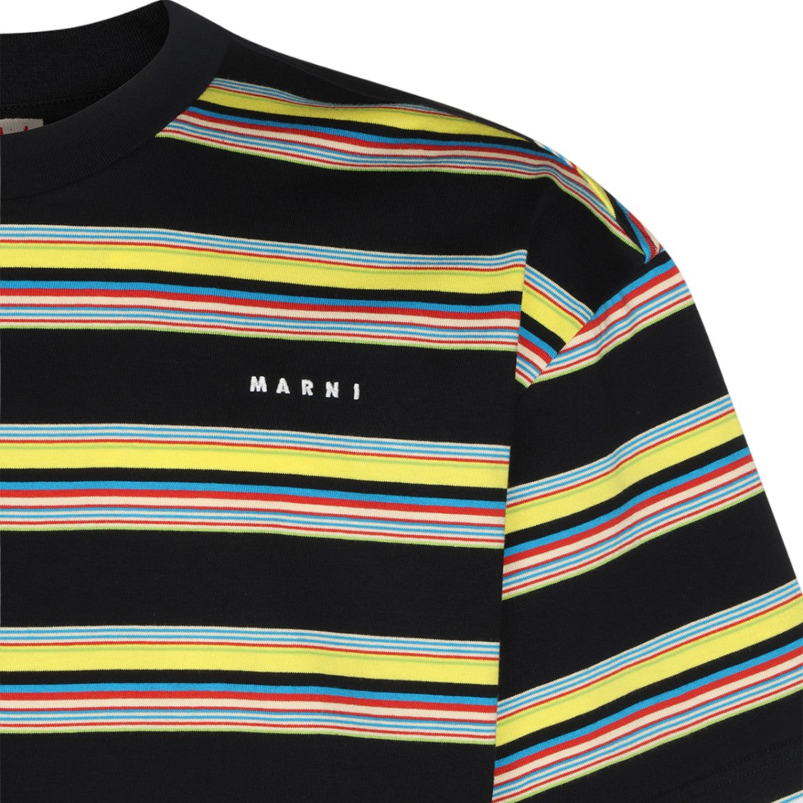 Marni Striped Short-Sleeve T-Shirt With Crew Neckline